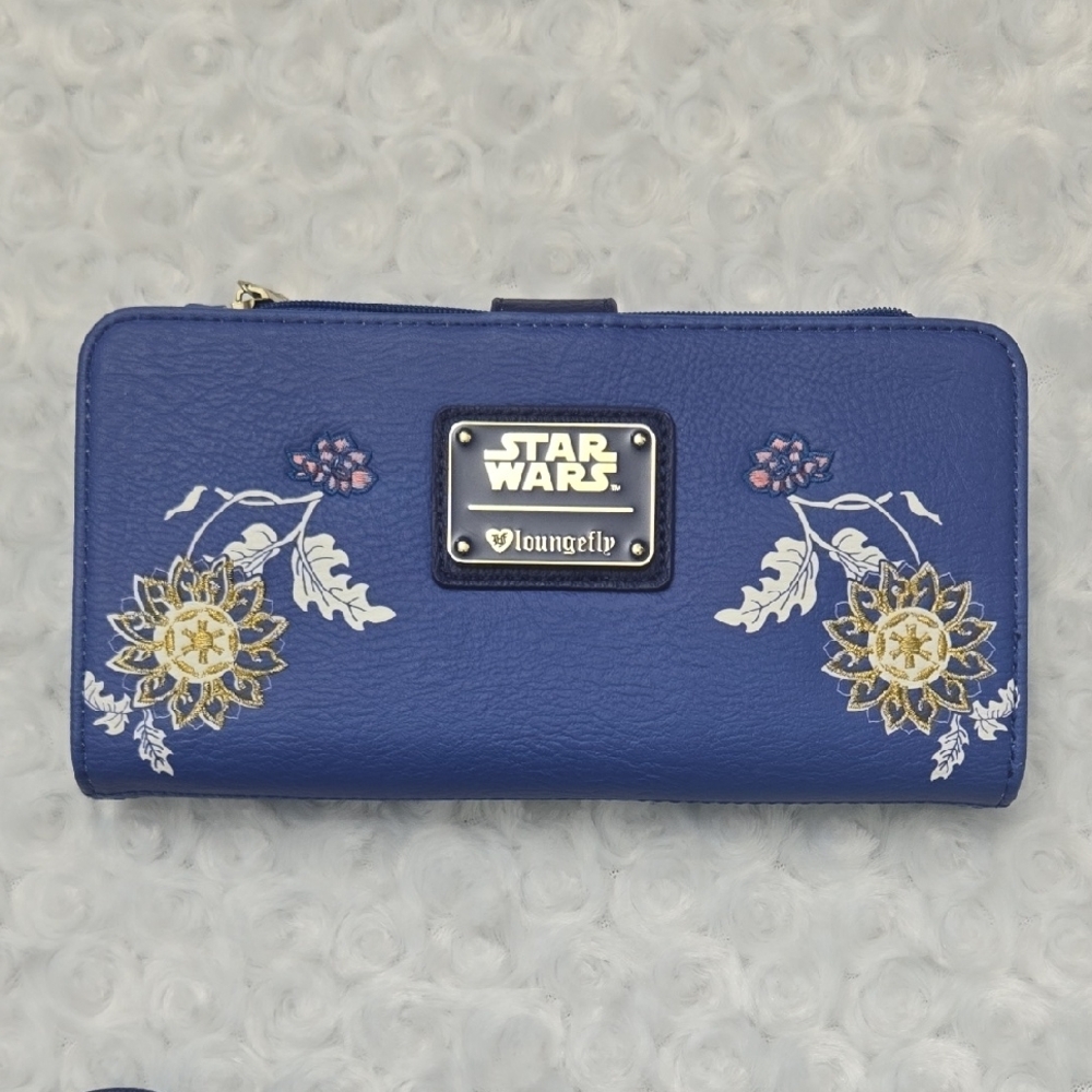 Star Wars Blue Floral Stormtrooper Kids Backpack with Matching Wallet - Picture 4 of 16